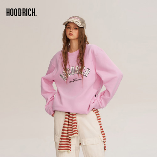HOODRICH美式基础多色字母印花logo圆领卫衣潮牌休闲百搭上衣男款