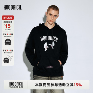 HOODRICH和平鸽字母印花连帽卫衣男潮牌休闲百搭情侣同款外套