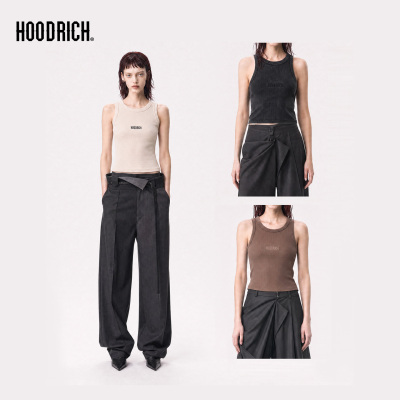 HOODRICH经典罗纹字母刺绣工字背心夏季弹力修身显瘦打底上衣女款