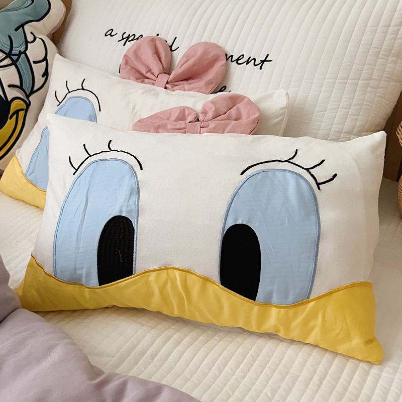 可爱儿童枕套刺绣柔软透气4874宝宝3050c枕头套子