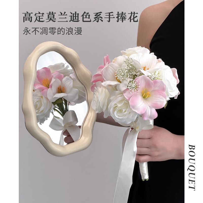 领证记香订婚生仿真登手捧花新娘结婚拍照道具永郁sph金玫瑰小花