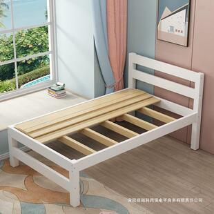 实木床架现代简约1.人用2米单家儿童.5高脚1床MAA1.8m双人收纳储
