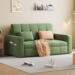 沙发床折叠可伸缩沙发床一体两用1米5宽抽拉式单人双人位沙发绿色
