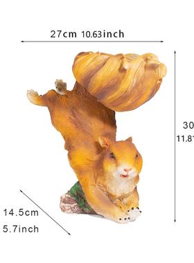 品新创意松鼠尾巴鸟喂食器花园户居外MS24013雕庭院家摆件装饰品