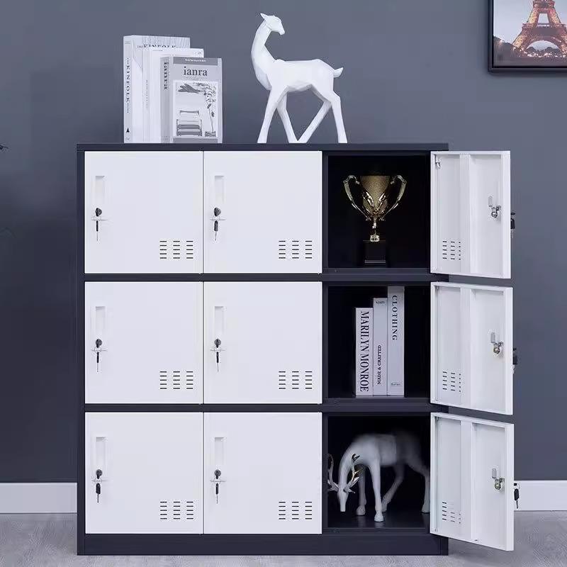 彩色储柜物铁包皮收纳柜室教存放柜钢制带锁更衣柜幼儿园学KH-010