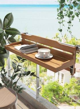 小阳台休闲小吧台挂栏杆上的家折叠吧台架实木挂户型悬用FQT折叠