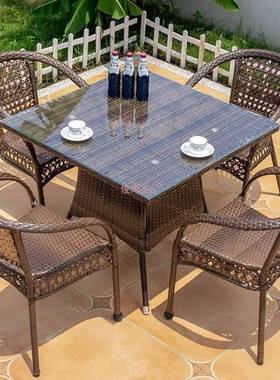 椅三件套外桌椅庭阳院露台户花园室外遮阳伞72061休闲组藤合桌椅台椅子