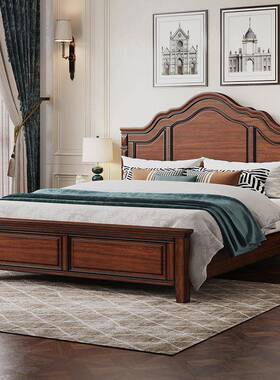 实木床桃花芯木大床简约大气主卧1.美8m67431式大床婚床室床具软