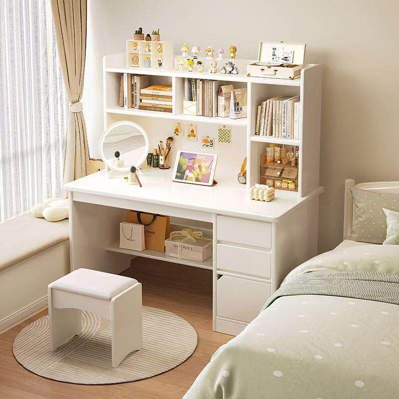 电脑梳妆镜台一体现代卧室桌简约书桌架CCS化妆桌子合二一收纳柜