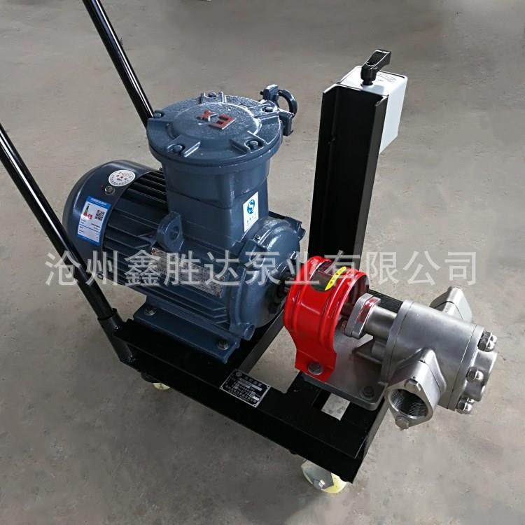 YVV一寸口径KCB机密械封便锈不钢齿轮泵携移动式小推车齿轮泵厂家