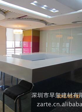 商场示柜人造石白台展面纯亚克力拼接异形工CNM作岗石爵士茶水吧