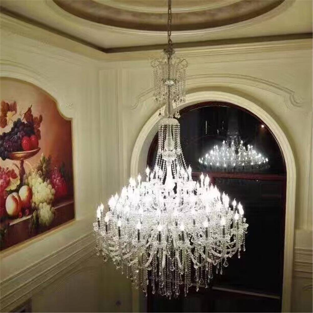 欧式复式楼客厅水晶大楼灯梯灯别吊墅酒店大厅婚311礼灯饰轻堂奢
