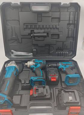 工厂动动直销热销电钻角磨机扳手电三65028件套锂电工具套装电螺