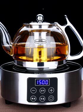加耐厚高温煮茶壶玻璃茶壶耐钢热不锈网黑泡zhang543茶壶电茶陶炉