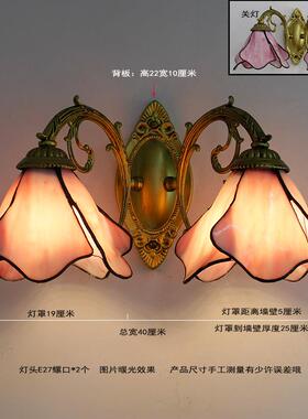 美式创意古荷花卫生间镜灯前壁灯欧式海梳妆71401台地中简约墙复