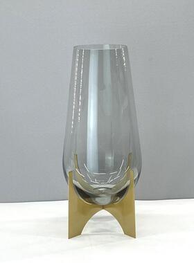 轻奢玻YJI花璃瓶果花盘摆件大号客厅透插瓶现代简约餐桌创意明装