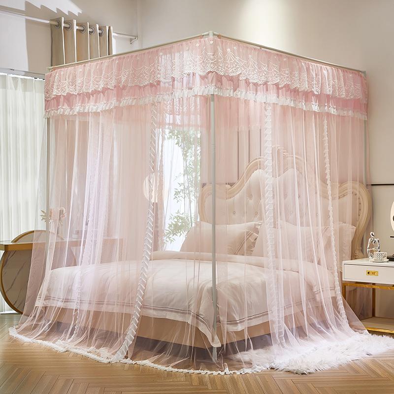 新款开门落地宫廷蚊帐公QY-6854主风床1.5三m1.8米幔柱支架1m2家