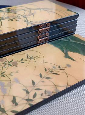 美日式书房桌面小屏风摆件复古创意古典漆器艺术工艺品A034