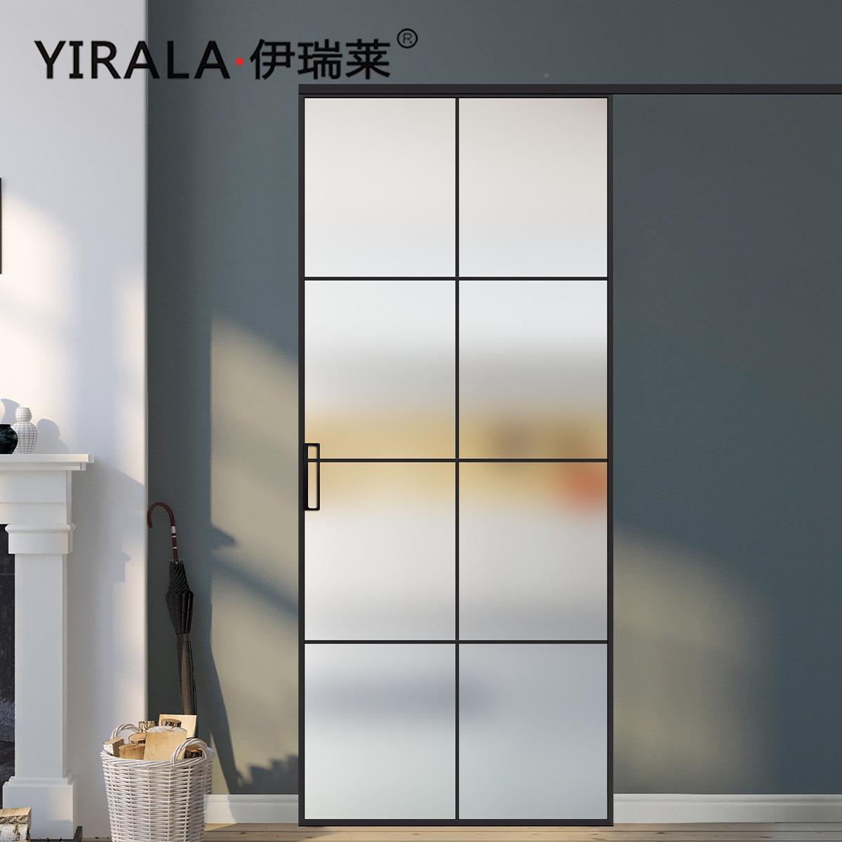 伊瑞莱窄边窄三联动门推拉门移厨房阳台璃客厅极玻移门推968拉门