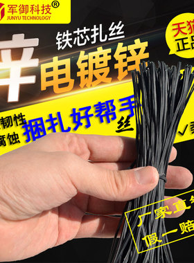 电镀锌铁丝扎线 扎丝扎带铁线电线 包塑铁扎丝 铁芯扎带1000根