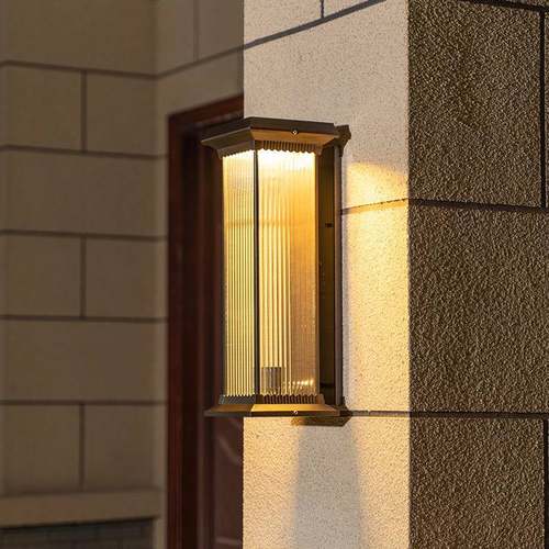 太阳能中式户外壁灯防水庭院别墅阳台花园门口接电两用长条墙壁灯