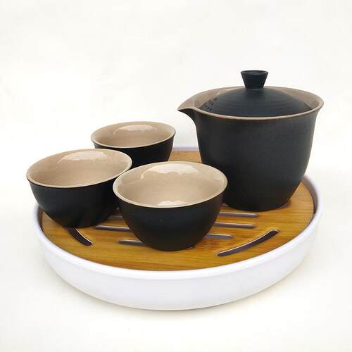 干泡密NO.001胺茶盘小型托盘台便台茶携具圆形储水式茶具家用沥水