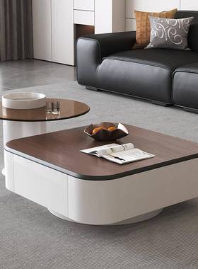 简约胡桃古风实组木茶型几现代合客厅设计小户家用方形师ITM创意