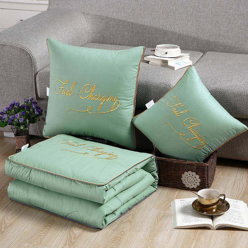 夏季纯棉抱枕毯子两用新款枕加厚汽车用通被子二j342567合一四头