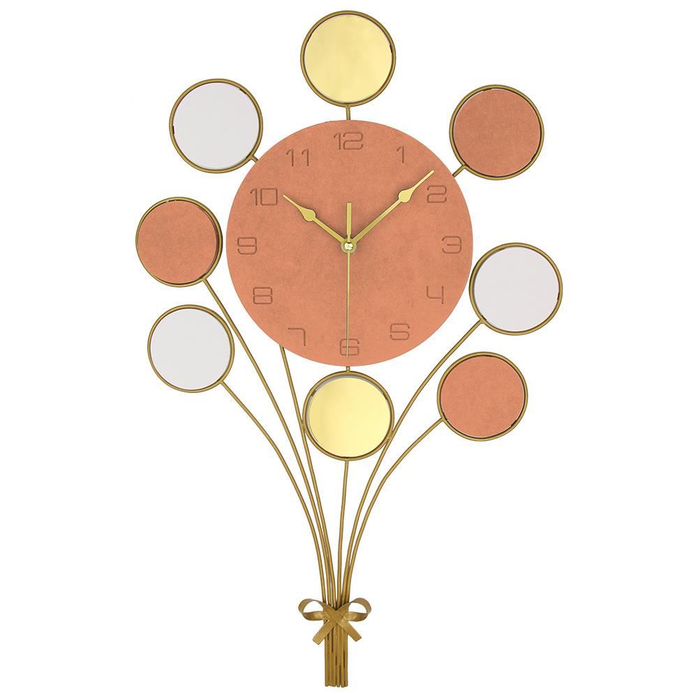 P220320创意挂钟简约木质时5钟墙家用挂钟表客2厅轻奢挂表大石英