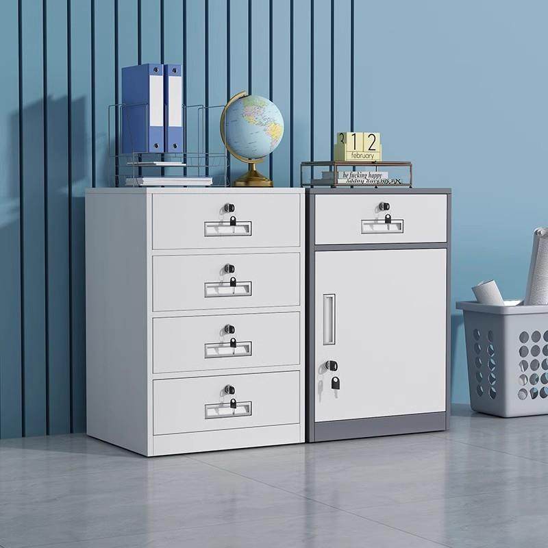 抽皮文件柜矮柜办公室置柜文件收纳柜铁带屉见详情锁可物移动小