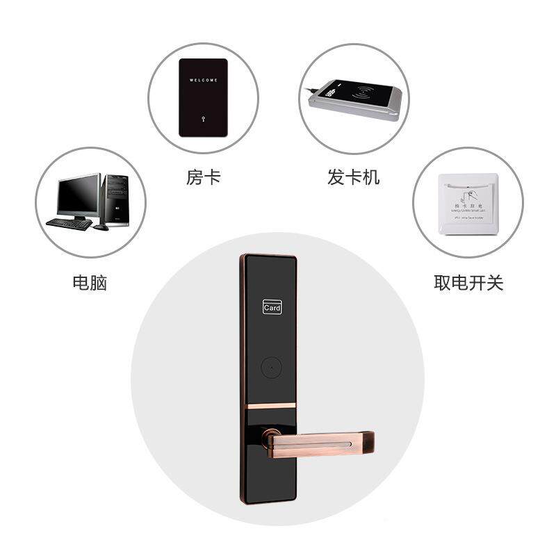 酒卡店刷锁宾馆磁卡锁学校锁一卡63电子IC感应锁公寓门民宿智通能