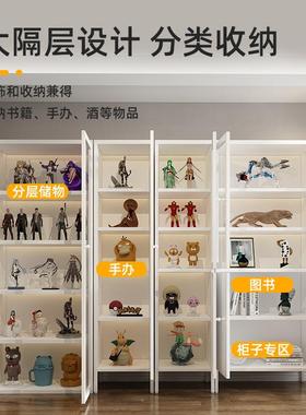 书轻LYHZ-TYS柜铁艺书架落地家用学生室客厅卧简易奢带玻璃门防尘