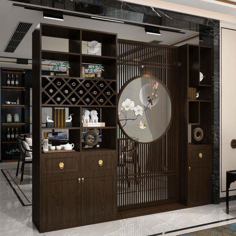 酒柜玄关柜隔断柜新门无品牌/式餐实木屏风客厅刺绣入户进门厅厅