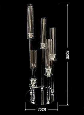 水晶台欧式婚庆路道具酒店装代饰摆件软装烛tj#hlzn$房现玻引璃蜡