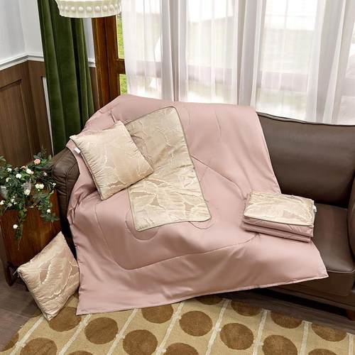 全棉PSA浮雕提花合抱枕子二两用靠垫沙发办公被午睡毯车载车一用