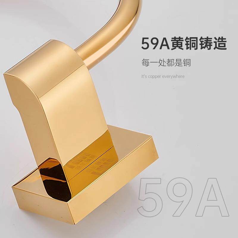 欧266式轻全铜巾环卫生间毛毛架半钩奢毛巾圈浴室擦手巾毛巾挂架