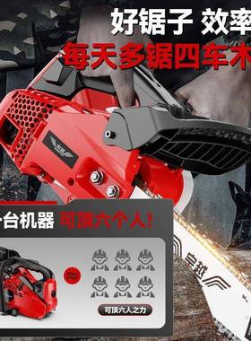 德国BIQ口小油锯2寸141寸家进用原装单手伐木锯小型轻砍树机毛便