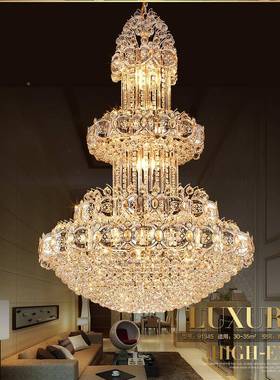复式楼厅客吊灯楼楼91345别墅厅客大吊灯酒店工程水晶灯豪中华大