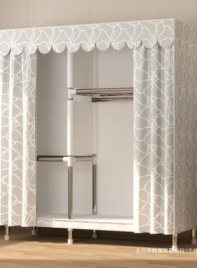 简NSJ易衣柜家用室卧出租房收纳用柜子组耐装全钢架结实用布衣柜