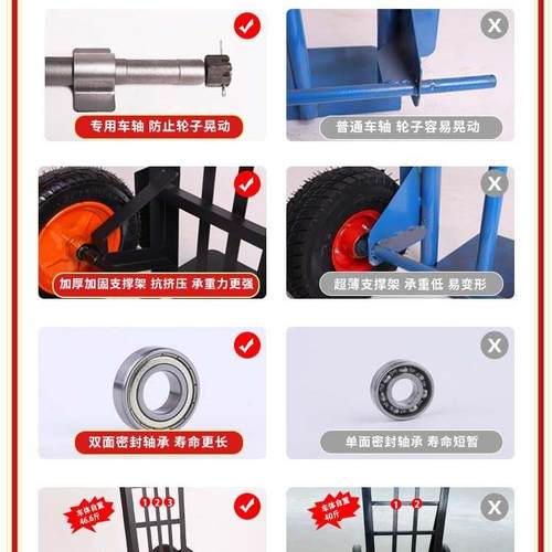 推车车搬运EPZ老虎车加厚载重拉建材工地农用两轮货小推手车实心