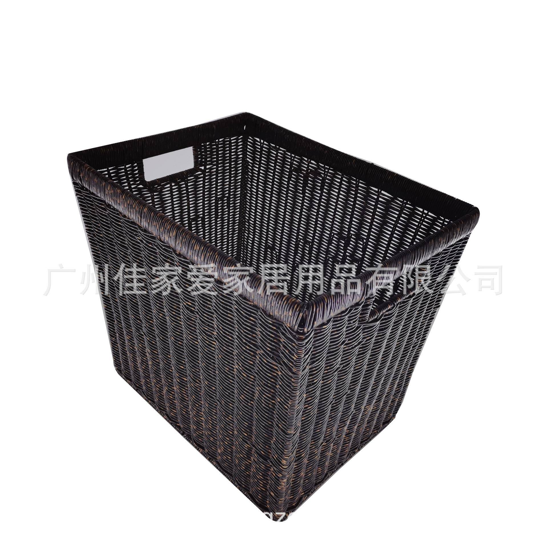 酒洗店民宿客房仿藤毛巾筐大量烤漆无品牌/铁架圆藤衣容筐商用民