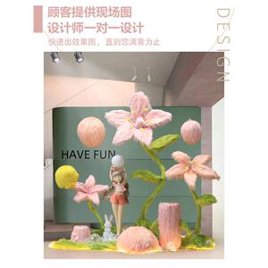 服红店装橱窗装饰商场打场景SUG布置网直播间落卡地摆件造景