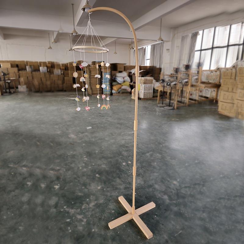 婴儿铃床支架落地立转实木床挂式拆装式儿童旋蚊帐79支架杆床铃配