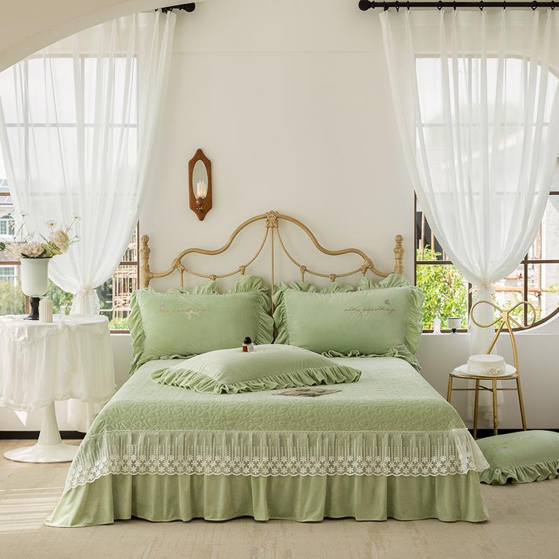 202儿5韩版刺床AL101210绣绒盖款四件套床上用品居家宝婴宝被子秋