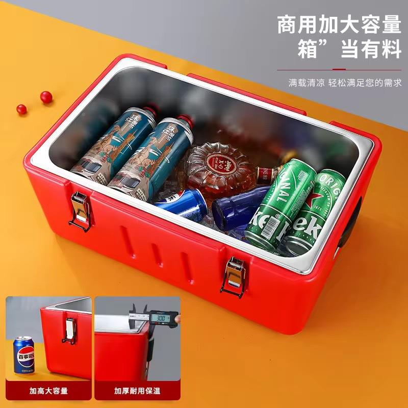 形双层温保箱不8锈钢方饭保桶冷热露营温桶快餐箱商用摆摊保鲜桶
