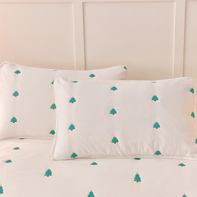 新款刺绣床裙笠三件套保护防尘棉席床梦思床垫垫保护XDK套床夹罩