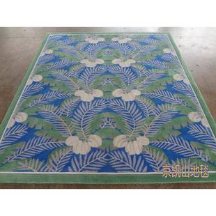 新兰西进口羊毛蓝复古式宫色欧578廷轻奢别墅客厅茶几地毯大厅办