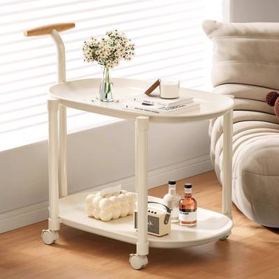 创可移沙边发车小几奶油风小推茶几动小户型置物架带轮意现YUC代