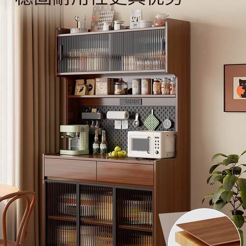 中古风实木酒餐柜茶水柜柜靠GDZ一体小户型家用客厅边厨房储墙物