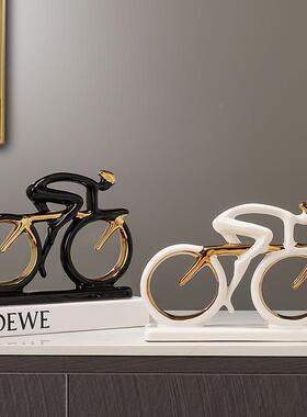 奢创意车客关厅玄书柜酒柜摆件自行车书轻房10071200运动单模型装